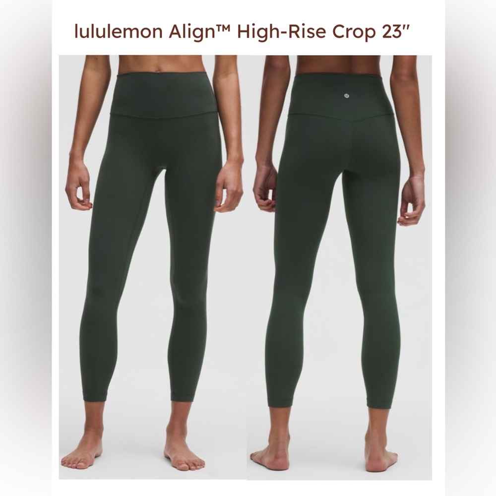 LULULEMON Align HR Crop 23” Size 0 | Rainforest Green | Nulu Buttery Soft NWT - Picture 3 of 16